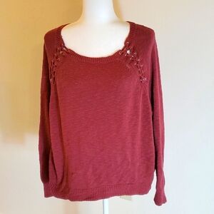Express pink maroon crewneck sweater